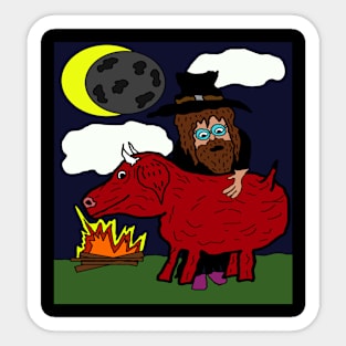 Red Heifer solar eclipse time Sticker